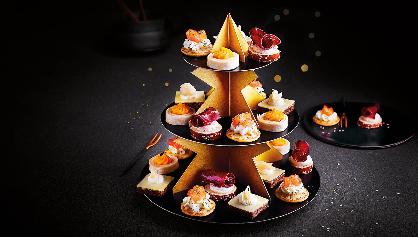 24 Canapés prestige et leur présentoir