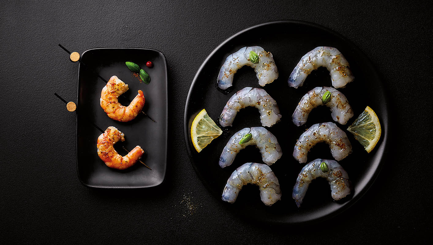 Queues de gambas crues décortiquées