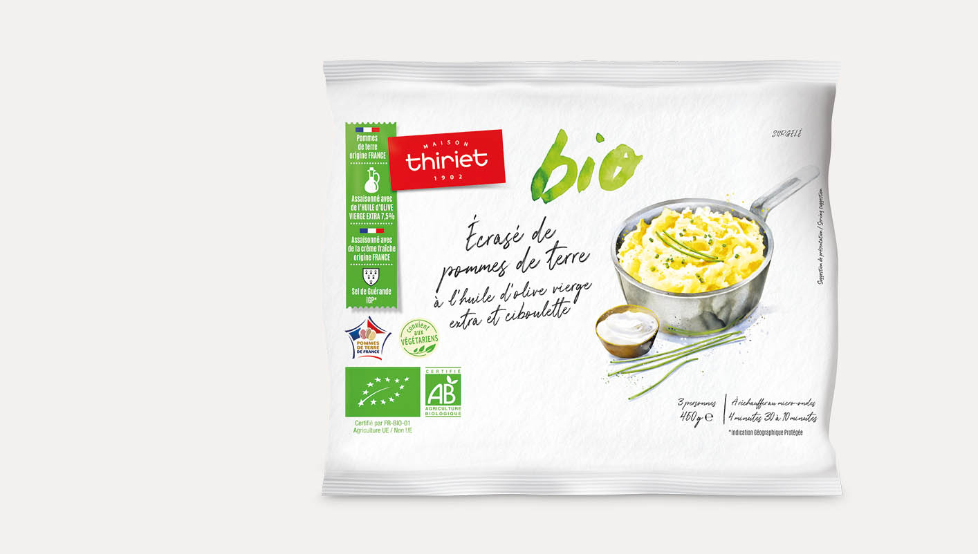 Écrasé de pommes de terre à l'huile d'olive et ciboulette