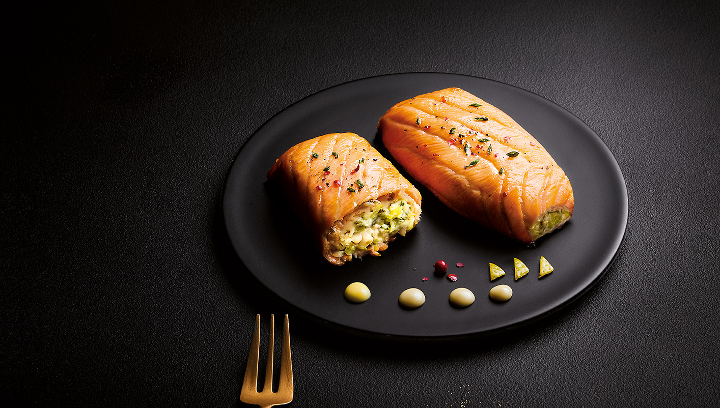 2 Paupiettes saumon au colin d’Alaska et poireaux