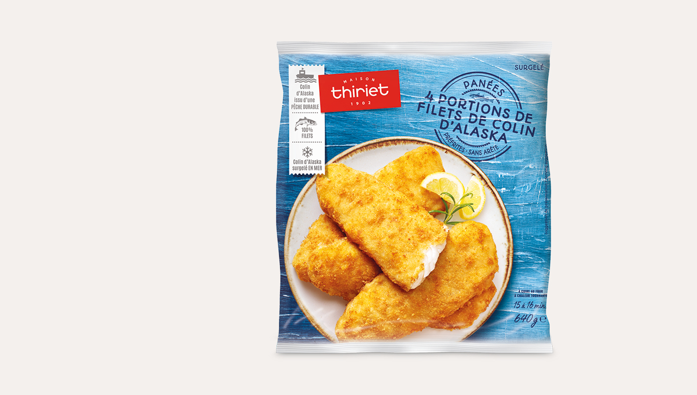 4 Portions de filets de colin d'Alaska panées