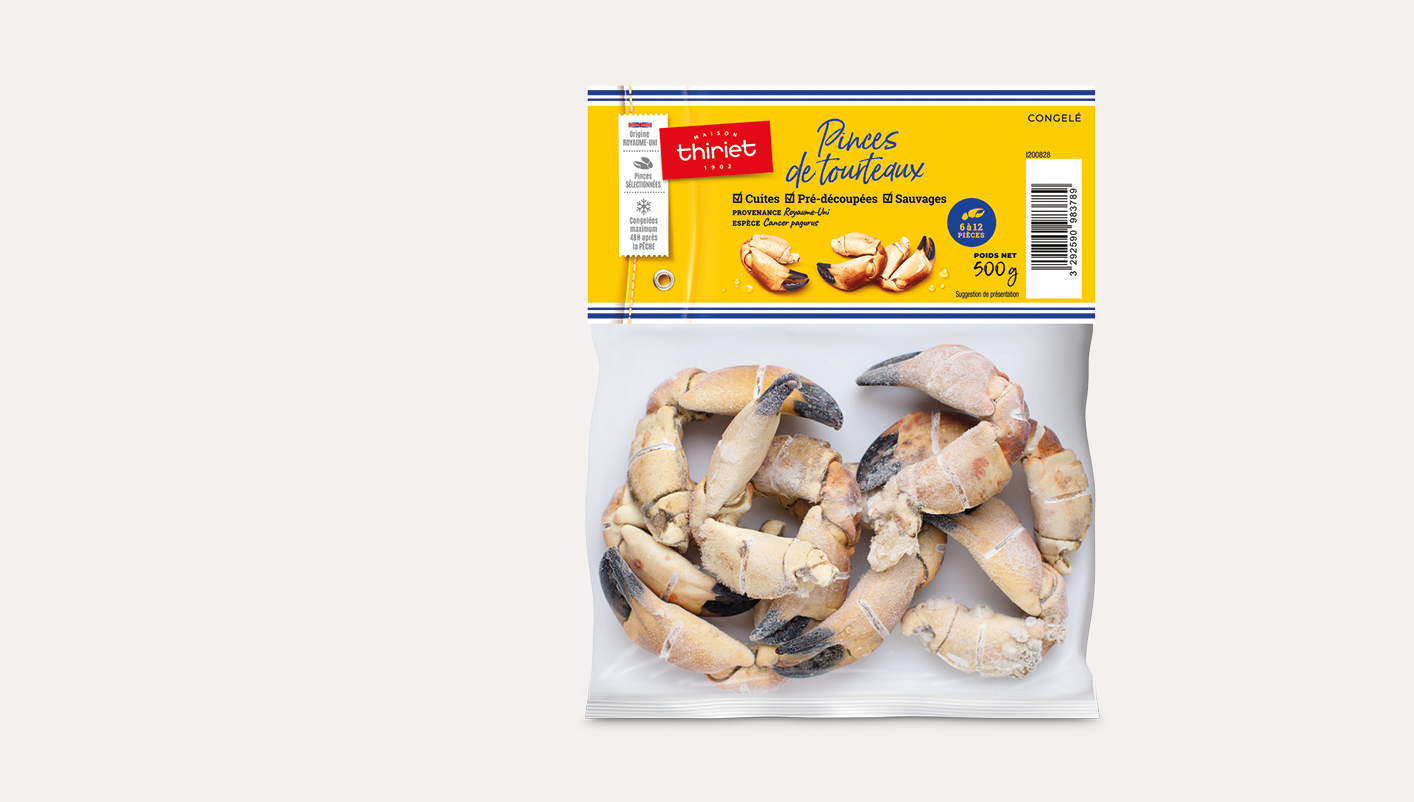 Pinces de tourteaux cuites