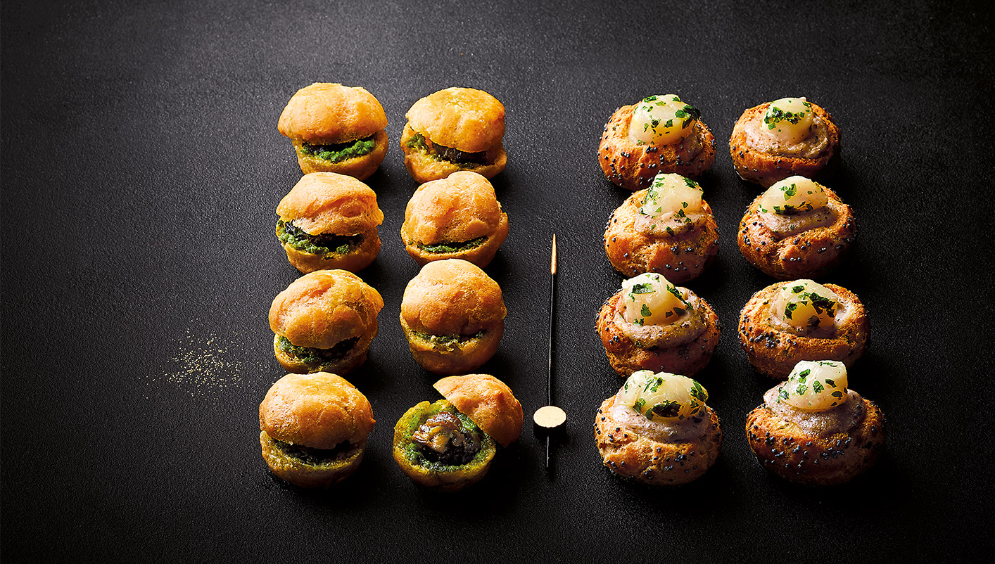 12 Petits choux aux escargots de Bourgogne