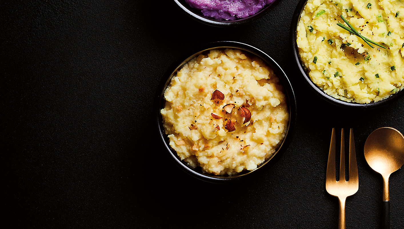 Écrasé de pommes de terre, topinambour, noisettes