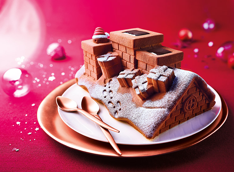 En attendant le père Noël bûche glacée chocolat surgelé, gamme Offres