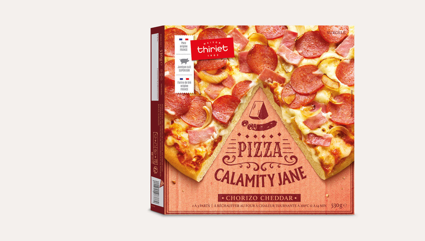 Pizza pâte épaisse Calamity Jane - chorizo cheddar