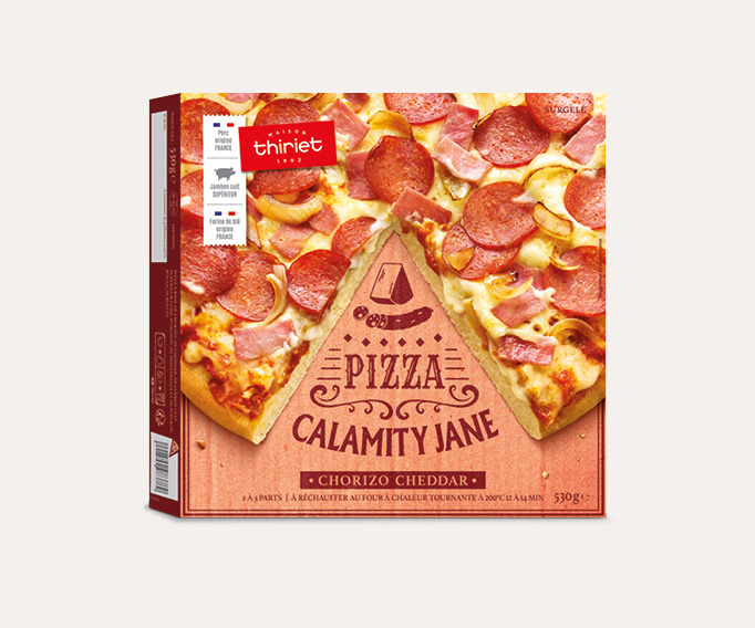 Pizza pâte épaisse Calamity Jane - chorizo cheddar