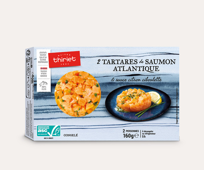 2 tartares de saumon Atlantique et sauce citron ciboulette