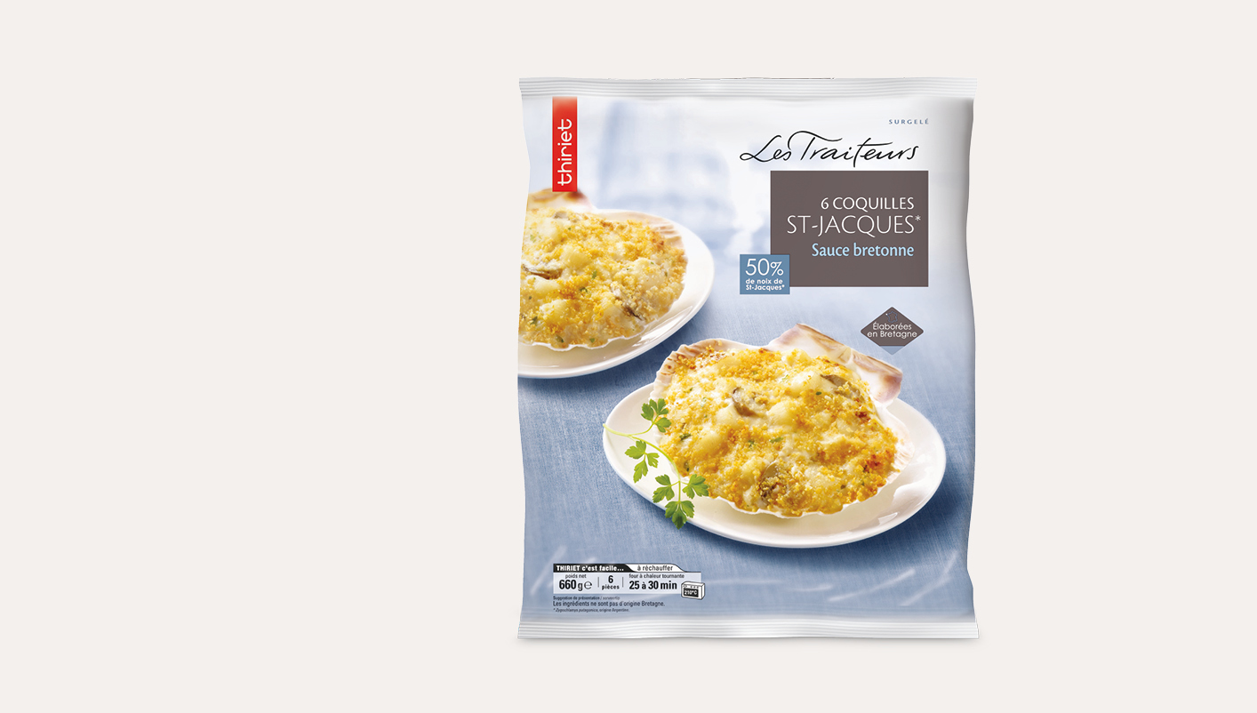 6 Coquilles St-Jacques* sauce Bretonne