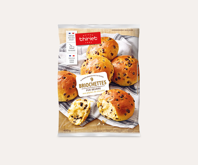 9 Briochettes pur beurre aux pépites de chocolat
