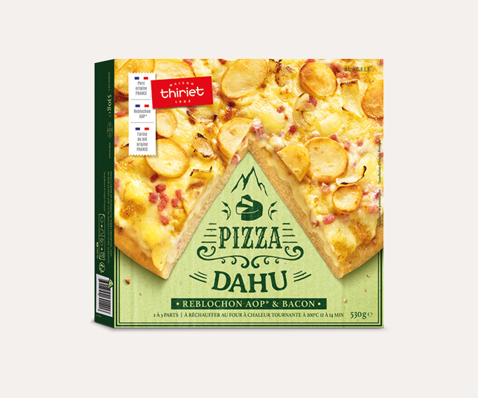 Pizza pâte épaisse Dahu - Reblochon AOP* et bacon