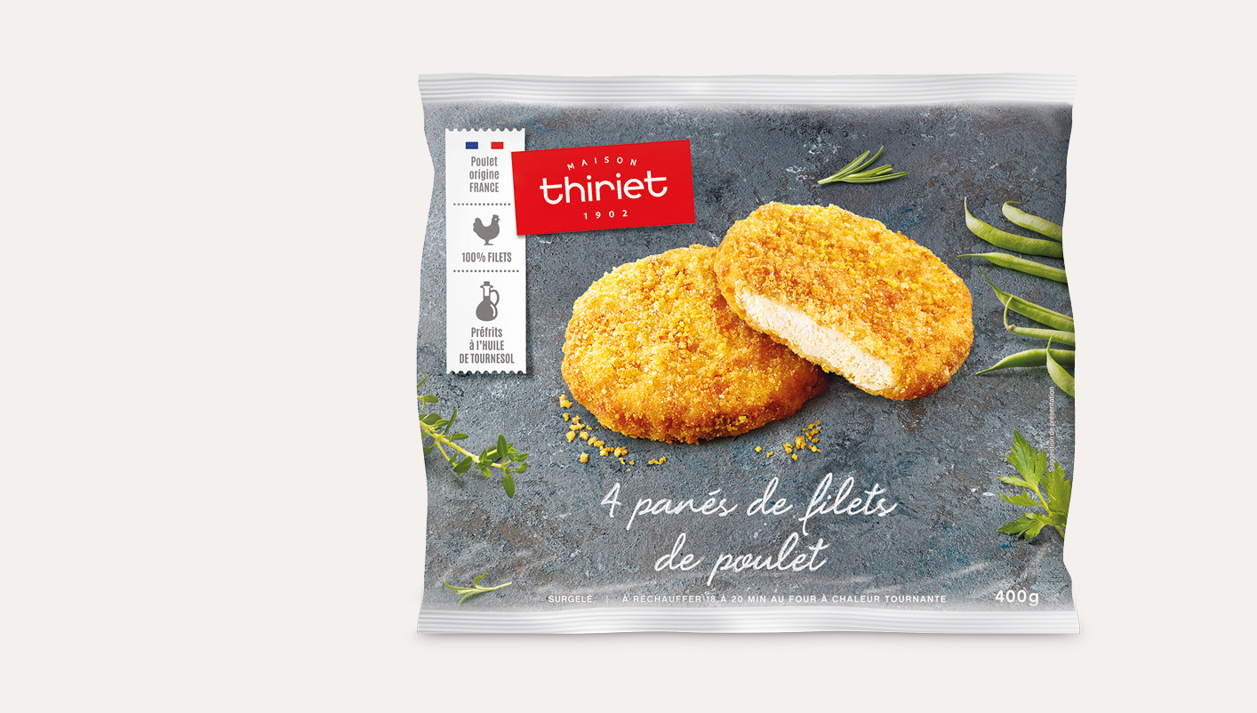 4 Panés de filets de poulet