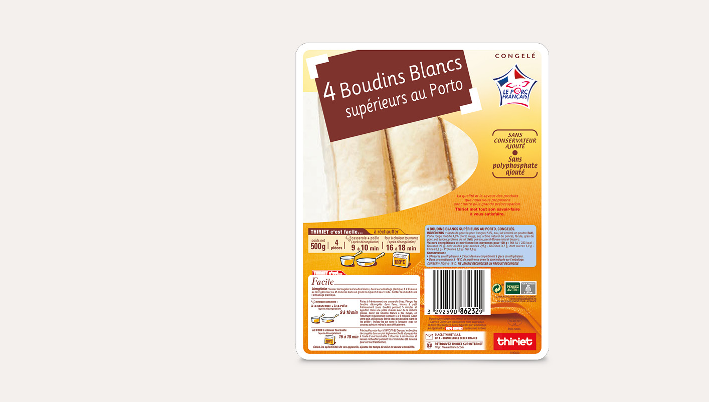 4 boudins blancs supérieurs au Porto