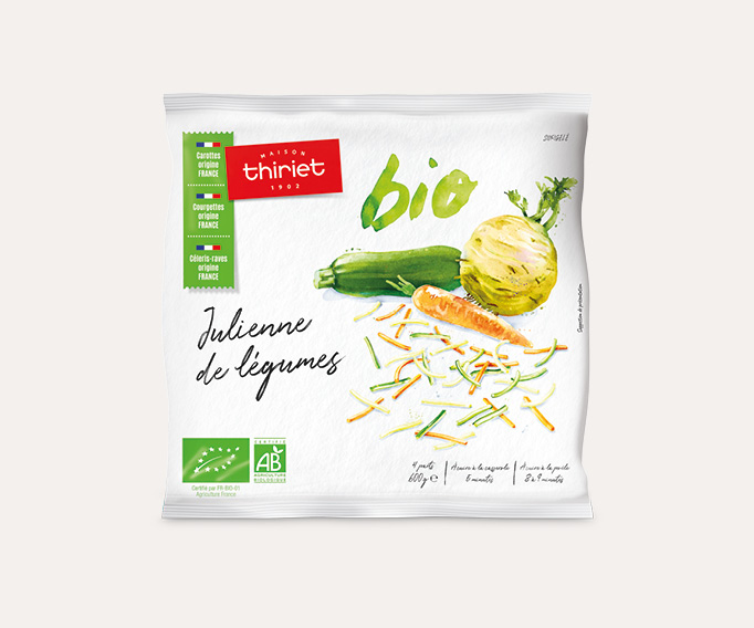 Julienne de légumes biologiques