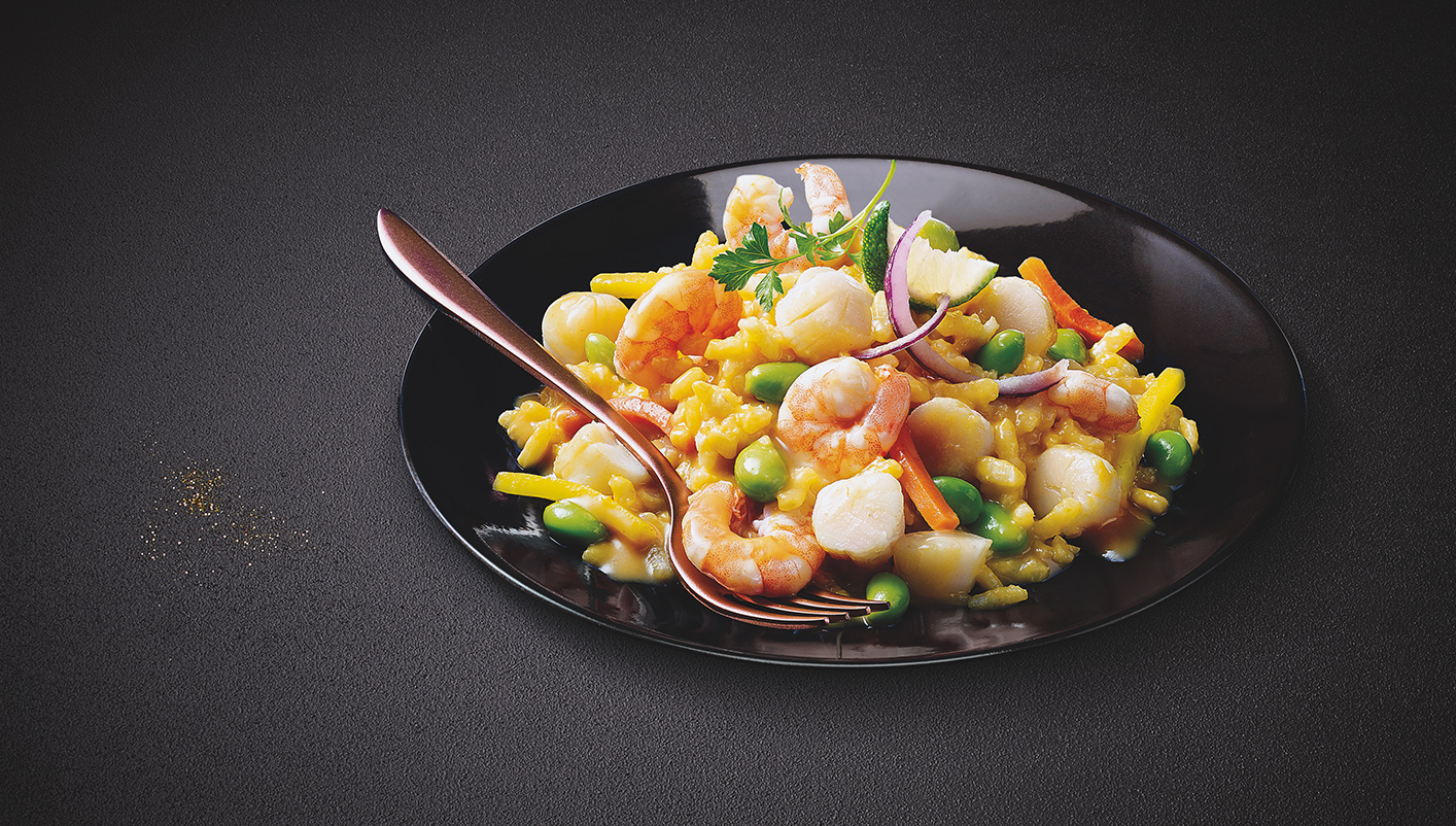Risotto aux crevettes et noix de St-Jacques*