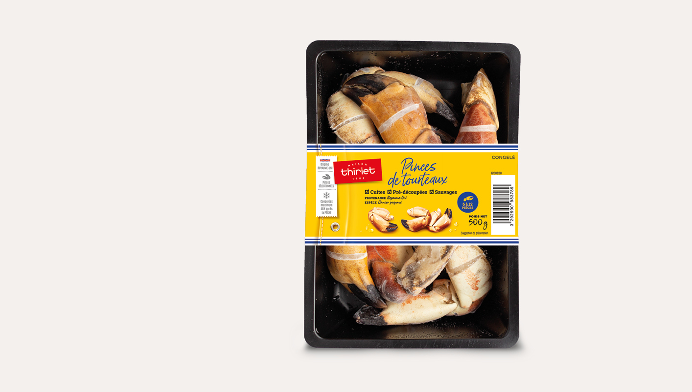 Pinces de tourteaux cuites