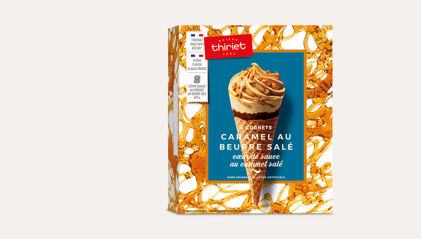 6 Cornets Caramel au beurre salé Cœur de sauce caramel salé