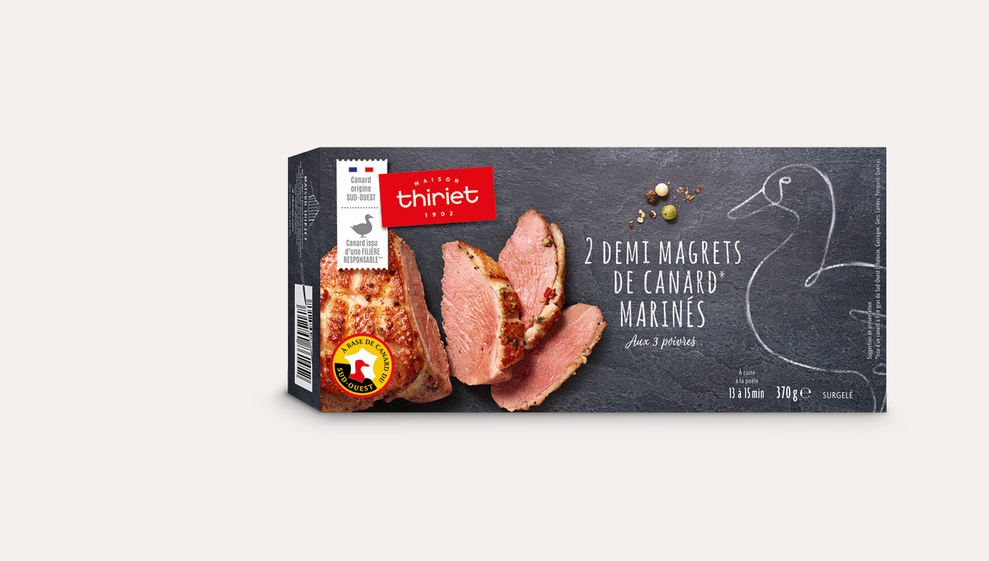 2 Demi magrets de canard marinés aux 3 poivres