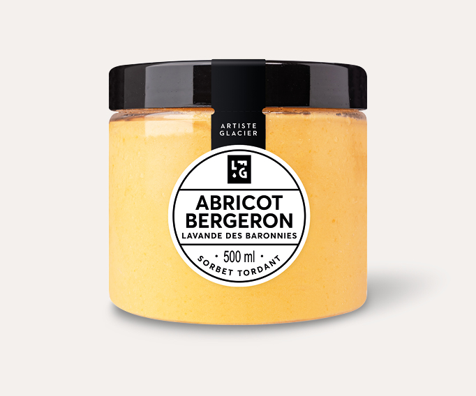 Sorbet plein fruit artisanal abricot Bergeron et lavande