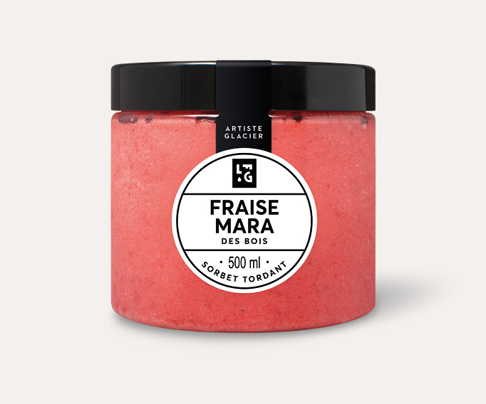 Sorbet plein fruit artisanal fraise Mara des bois