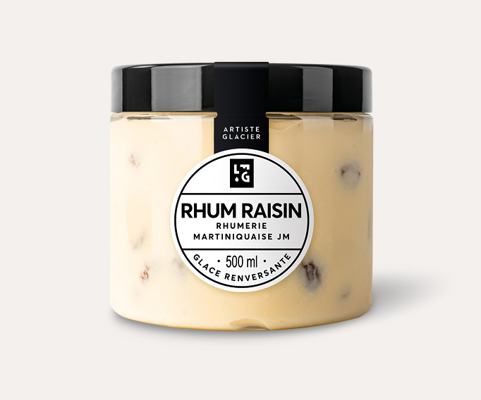 Crème glacée artisanale rhum raisin