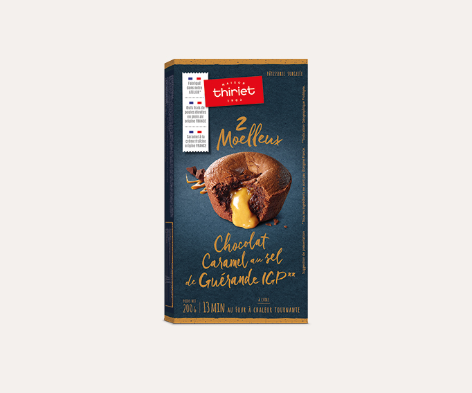 2 Moelleux au chocolat caramel salé