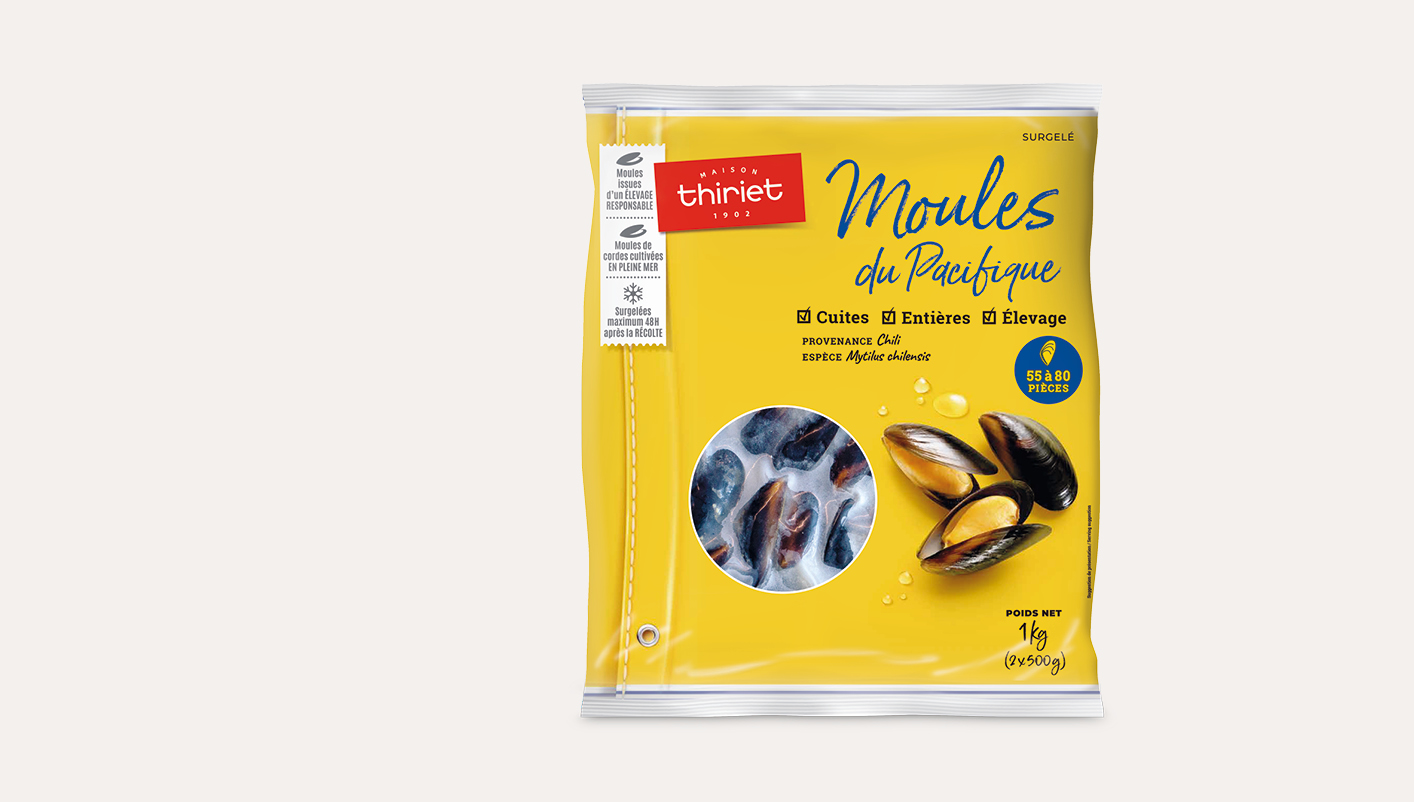 Moules du Pacifique entières cuites dans leur jus