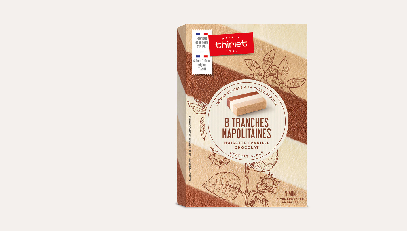 8 Tranches napolitaines noisette vanille chocolat