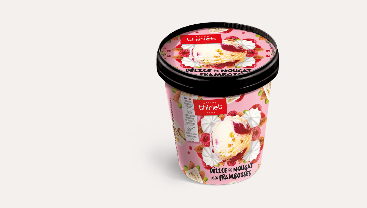 Délice de nougat aux framboises