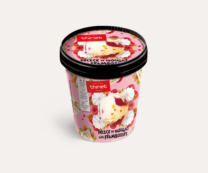 Délice de nougat aux framboises