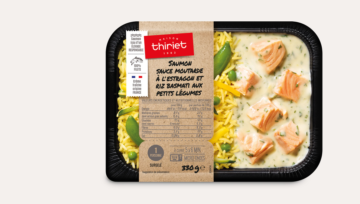 Saumon sauce moutarde à l'estragon et riz basmati