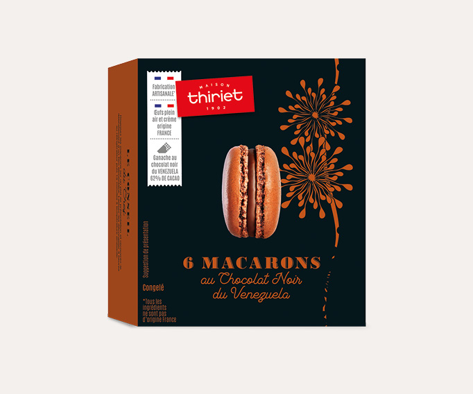 6 Macarons au chocolat noir du Venezuela