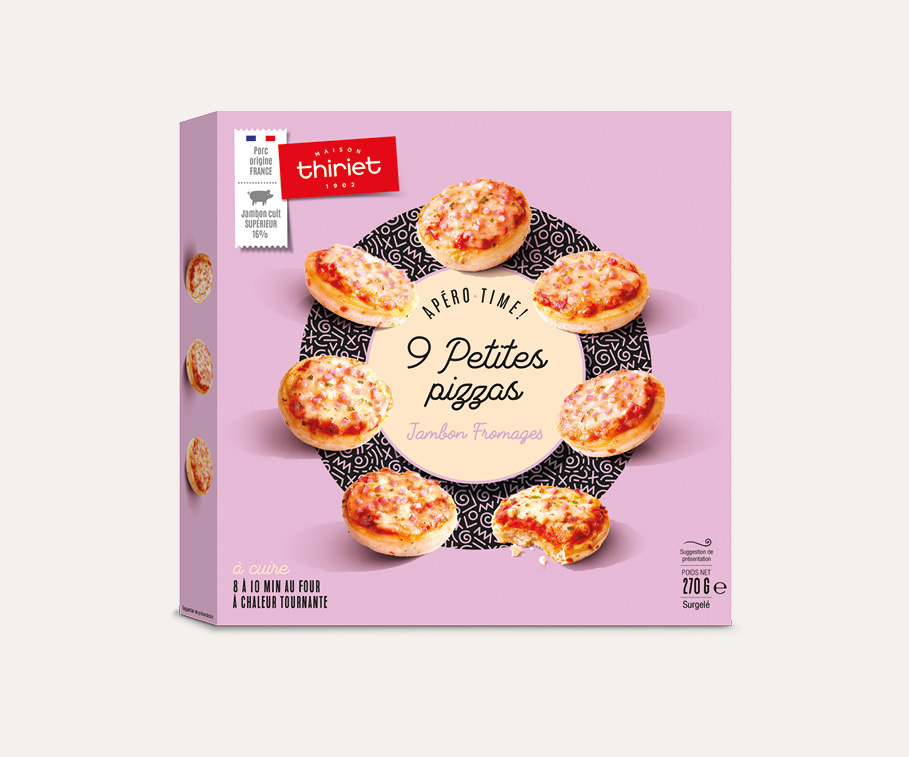 9 Petites pizzas jambon fromages