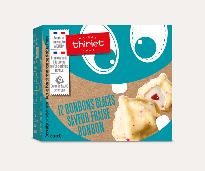 12 Rochers glacés saveur fraise bonbon