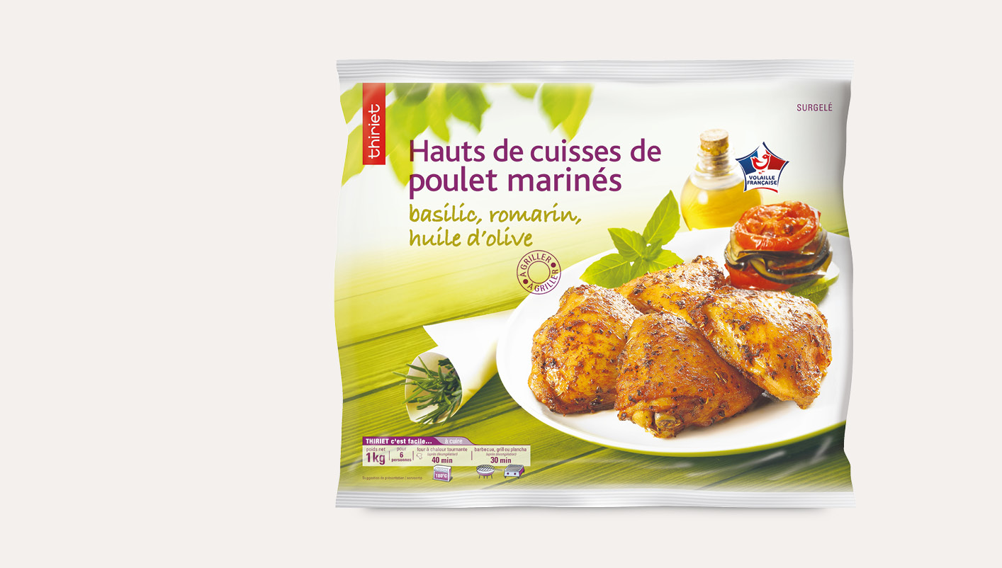Hauts de cuisses de poulet marinés basilic romarin