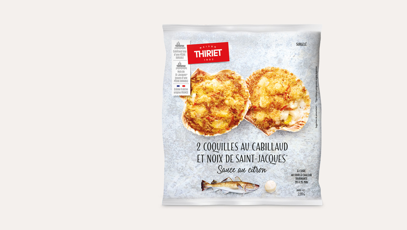 2 Coquilles aux cabillaud et St-Jacques Le 2ème à -50%