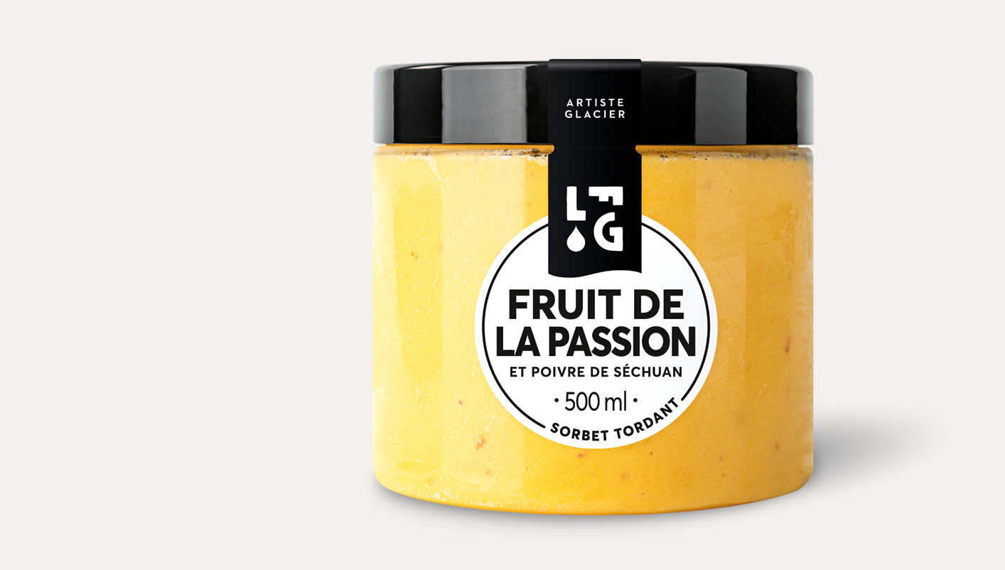 Sorbet Plein Fruit artisanal fruit de la passion et poivre