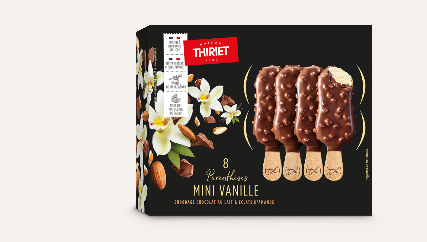 8 Parenthèses Mini Vanille Enrobage chocolat au lait amande
