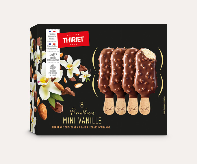 8 Parenthèses Mini Vanille Enrobage chocolat au lait amande
