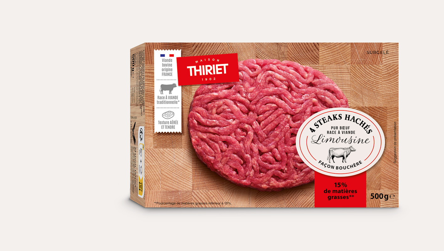 4 steaks hachés pur boeuf race Limousine façon