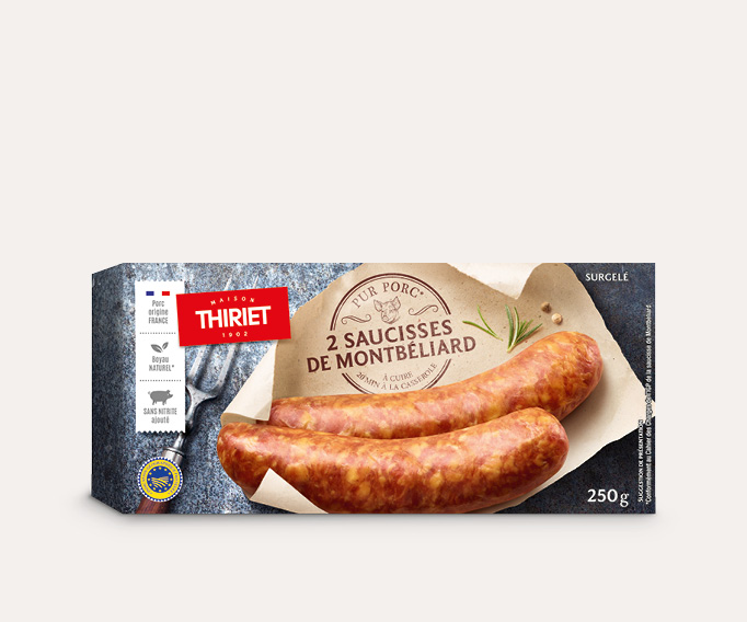 2 Saucisses de Montbéliard pur porc Lot de 2 boîtes