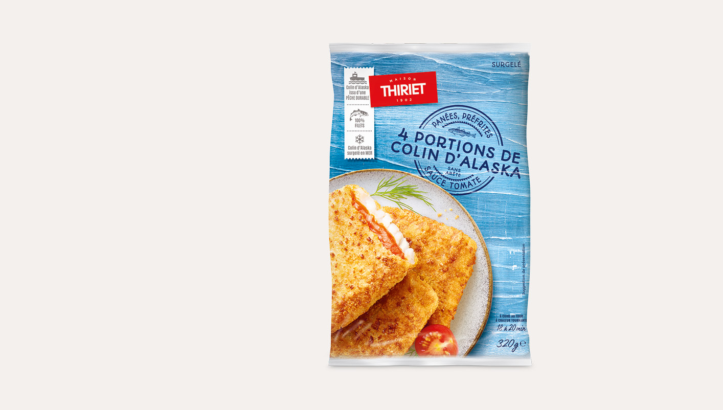 4 Portions de colin d'Alaska panées Le 2ème à -30%