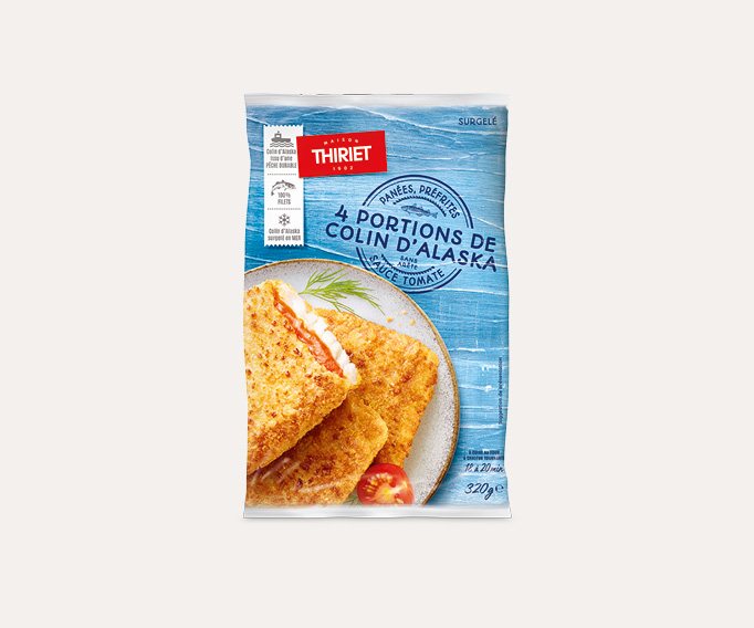 4 Portions de colin d'Alaska panées Le 2ème à -30%
