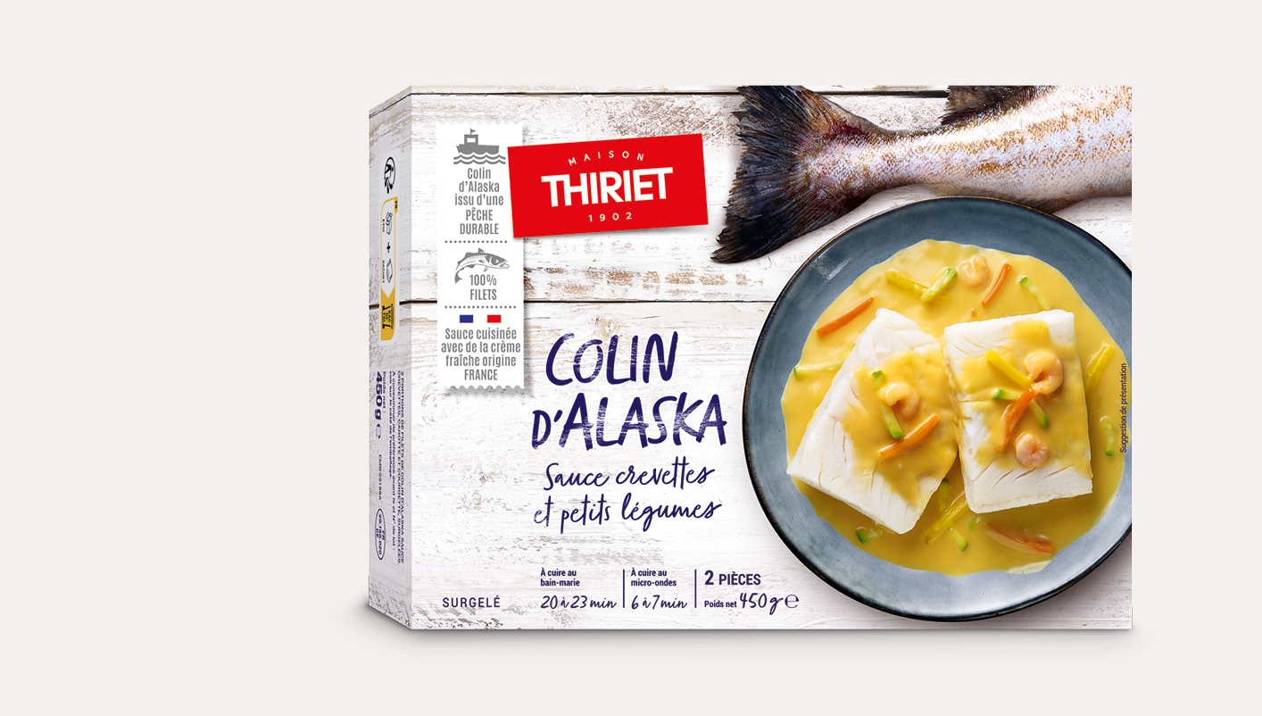 Colin d'Alaska sauce crevettes et petits légumes