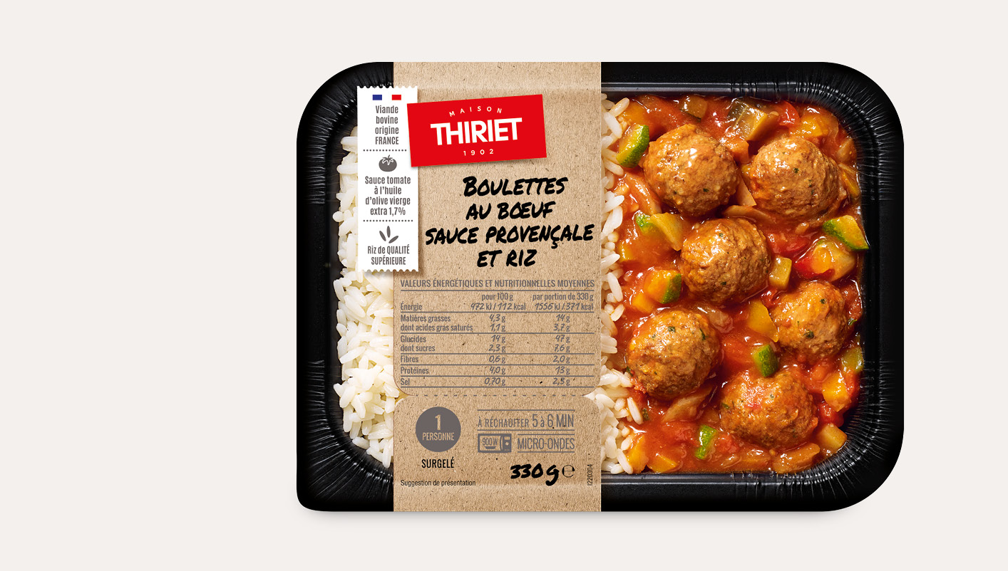 Plats cuisinés individuels au choix Le lot de 3