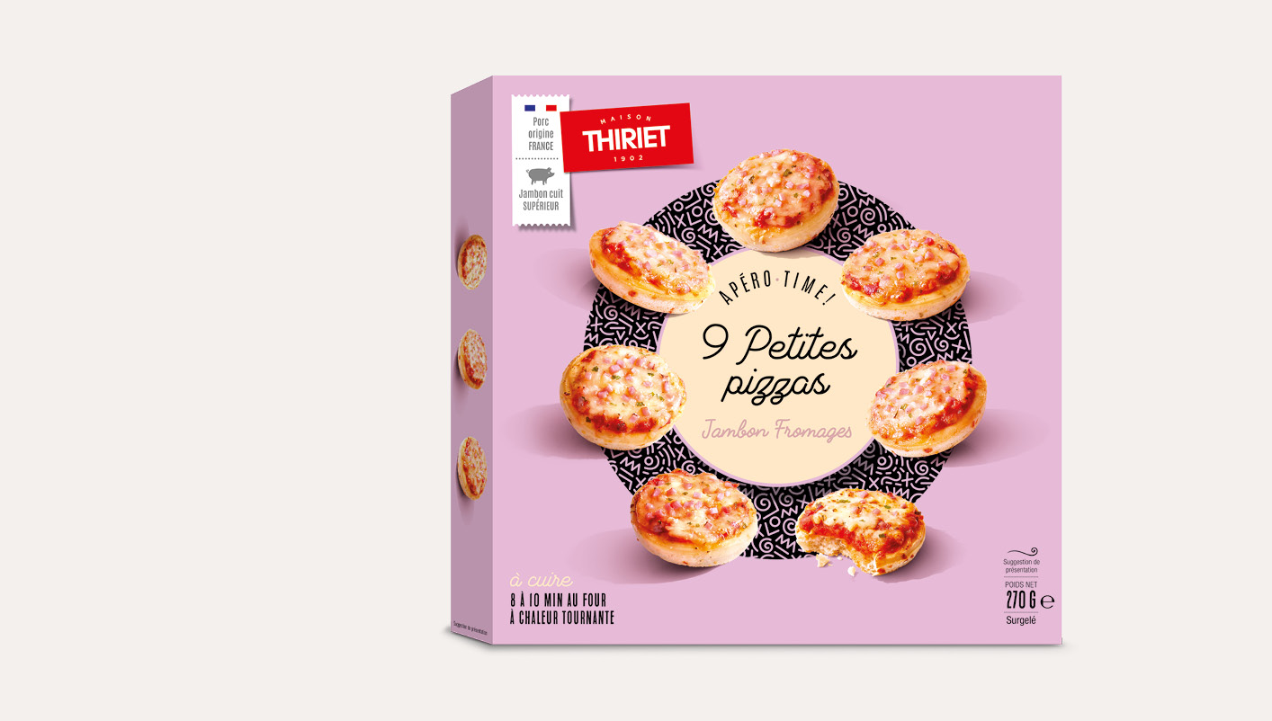 9 Petites pizzas jambon fromages