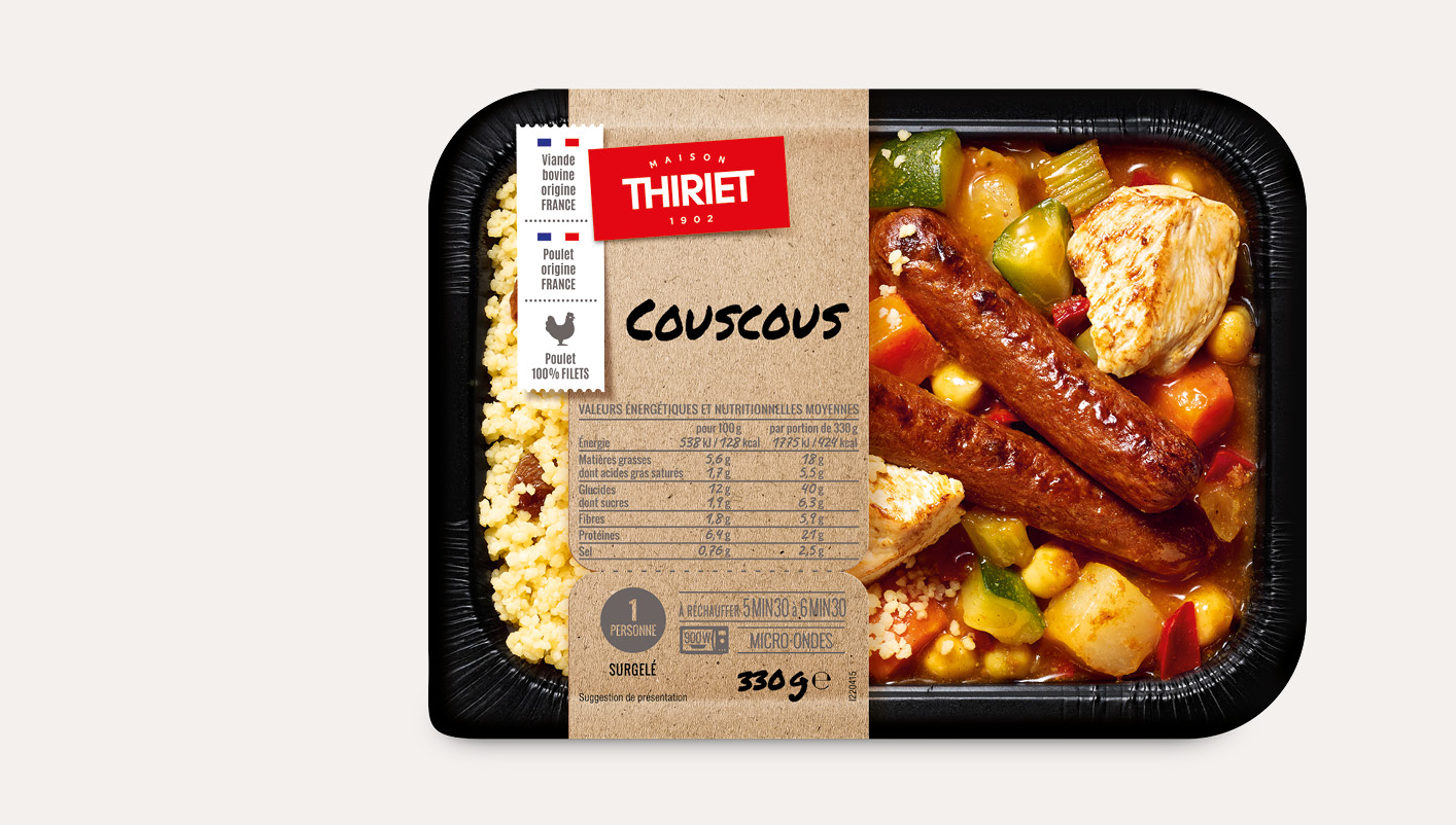 Plats cuisinés individuels au choix Le lot de 3