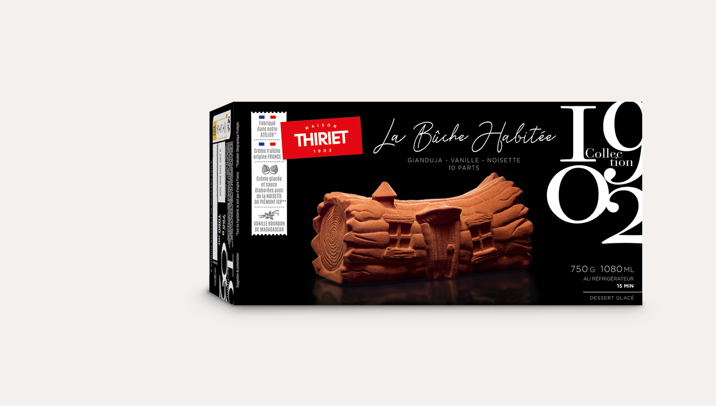 La bûche habitée - Gianduja, vanille, noisette