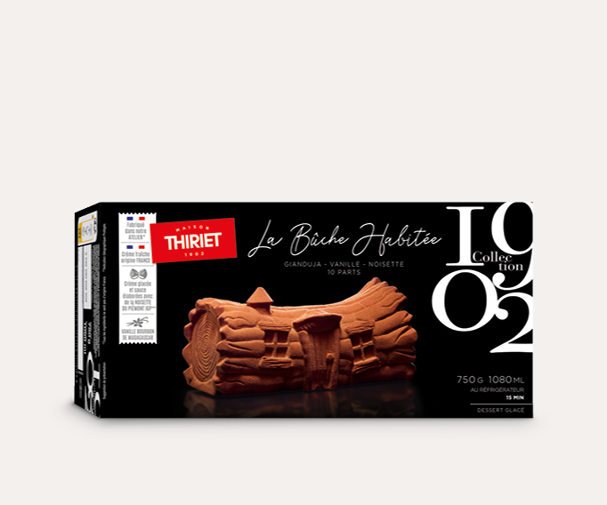 La bûche habitée - Gianduja, vanille, noisette