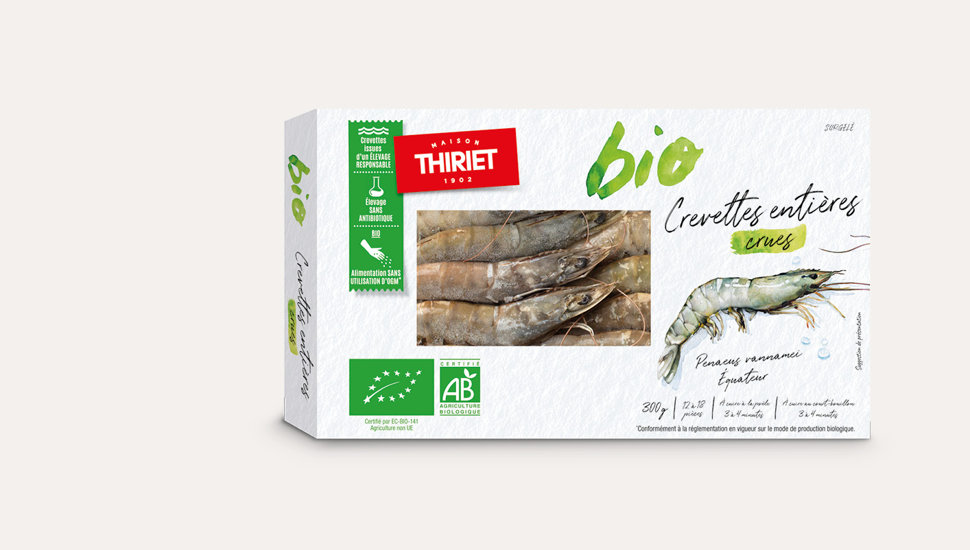 Crevettes entières crues biologiques La 2ème à -30%